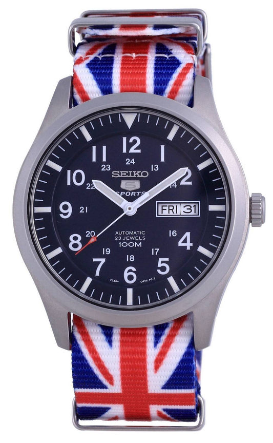 Seiko 5 Sports Automatik Polyester SNZG11K1-var-NATO28 100M Herrenuhr