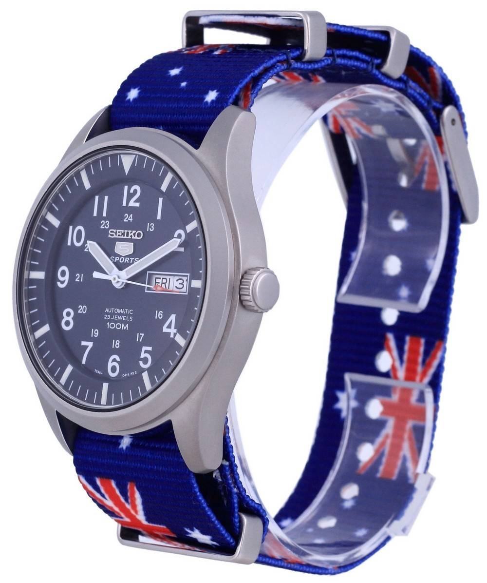 Seiko 5 Sports Automatik Polyester SNZG11K1-var-NATO30 100M Herrenuhr