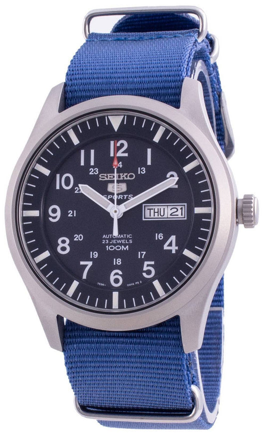Seiko 5 Sports Blaues Zifferblatt Automatik SNZG11K1-var-NATO8 100M Herrenuhr