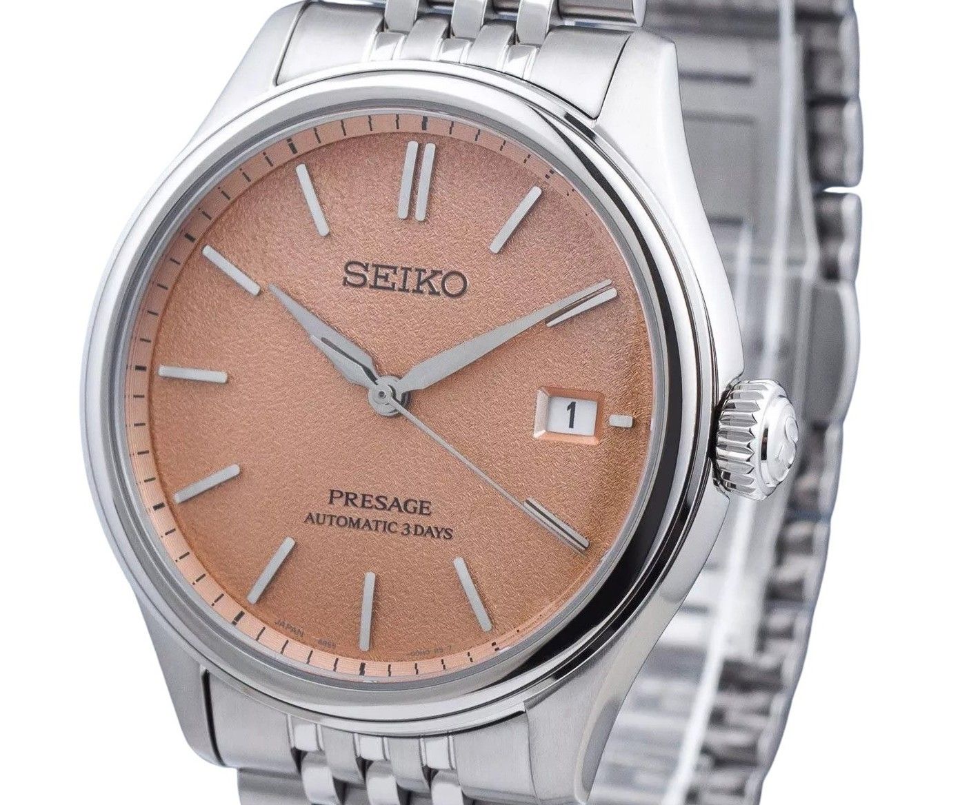 Seiko Presage Classic Araigaki Edelstahl Orange Dial Automatik SPB467J1 100M Herrenuhr
