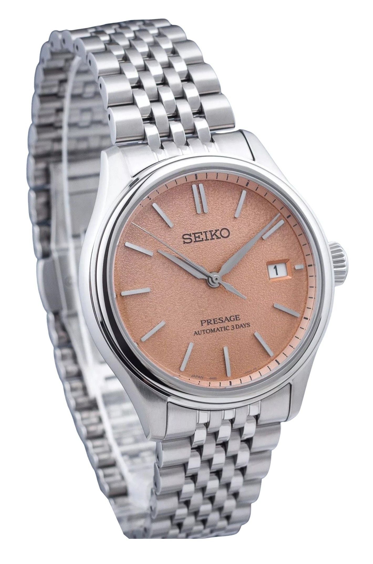 Seiko Presage Classic Araigaki Edelstahl Orange Dial Automatik SPB467J1 100M Herrenuhr