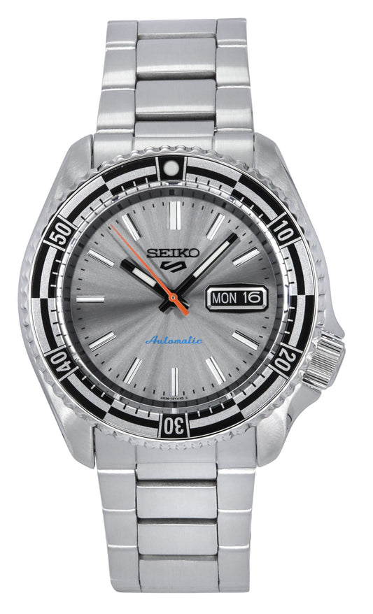 Seiko 5 Sports SKX Style Special Edition Edelstahl Silberfarbenes Zifferblatt Automatik SRPK09K1 100M Herrenuhr