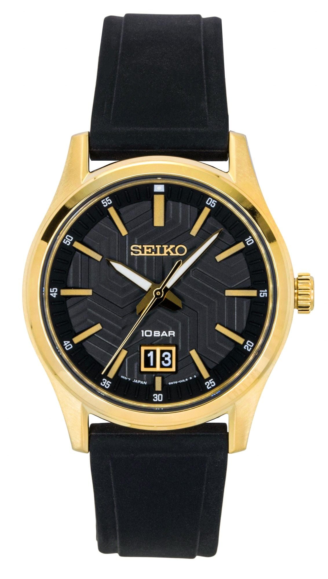 Seiko Conceptual Silicone Strap Schwarzes Zifferblatt Quarz SUR560P1 100M Herrenuhr