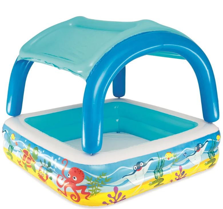 Bestway Spielbecken mit Vordach Blau 140 x 140 x 114 cm 52192