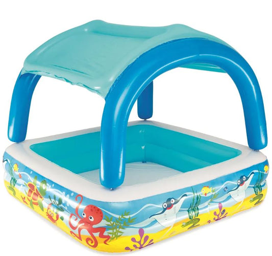 Bestway Spielbecken mit Vordach Blau 140 x 140 x 114 cm 52192