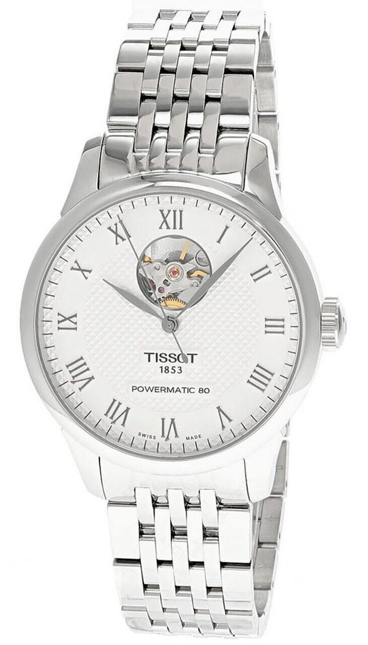 Tissot Le Locle Powermatic 80 Open Heart Silberfarbenes Zifferblatt Automatik T006.407.11.033.02 Herrenuhr