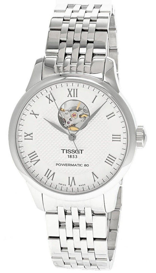 Tissot Le Locle Powermatic 80 Open Heart Silberfarbenes Zifferblatt Automatik T006.407.11.033.02 Herrenuhr
