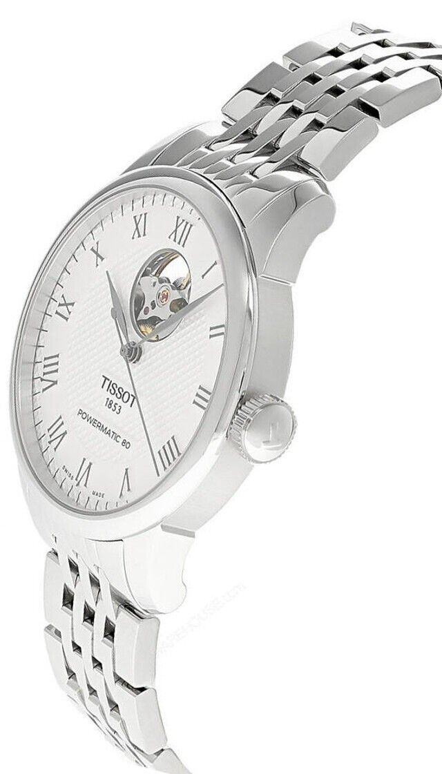 Tissot Le Locle Powermatic 80 Open Heart Silberfarbenes Zifferblatt Automatik T006.407.11.033.02 Herrenuhr