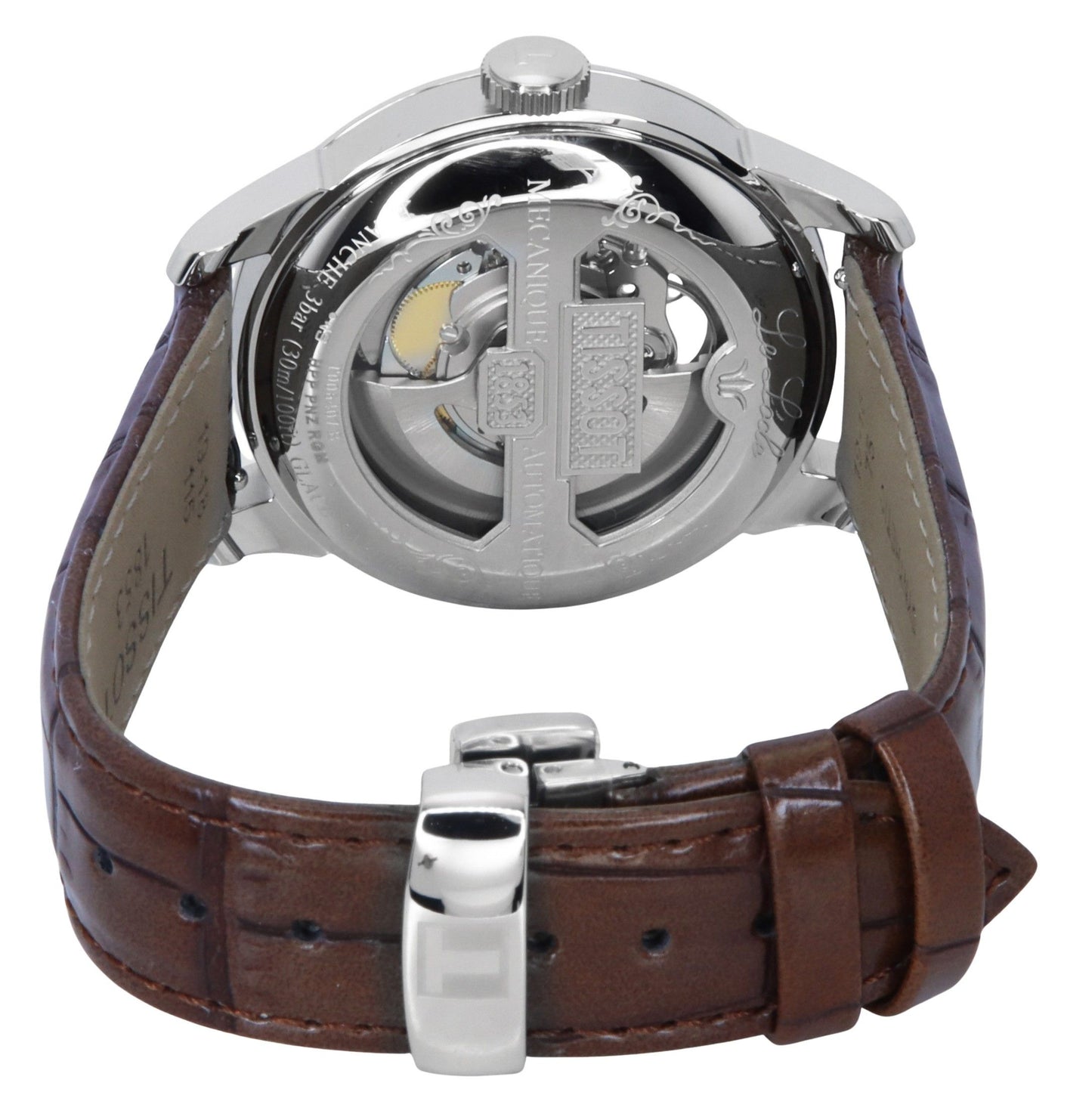 Tissot Le Locle Powermatic 80 Lederarmband Open Heart Silberfarbenes Zifferblatt Automatik T006.407.16.033.01 Herrenuhr