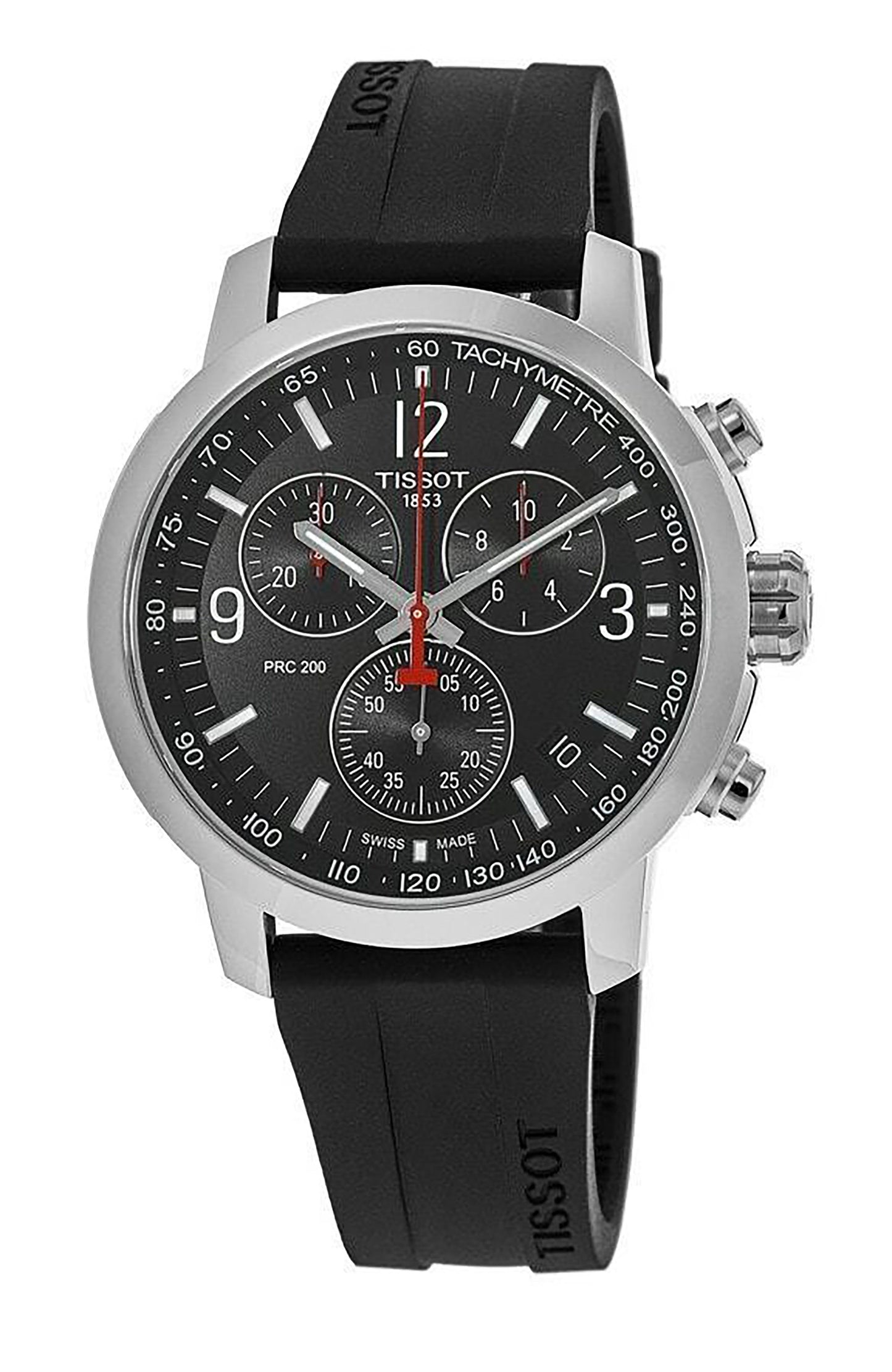 Tissot PRC 200 T-Sport Chronograph Schwarzes Zifferblatt Quarz Taucher T114.417.17.057.00 200M Herrenuhr