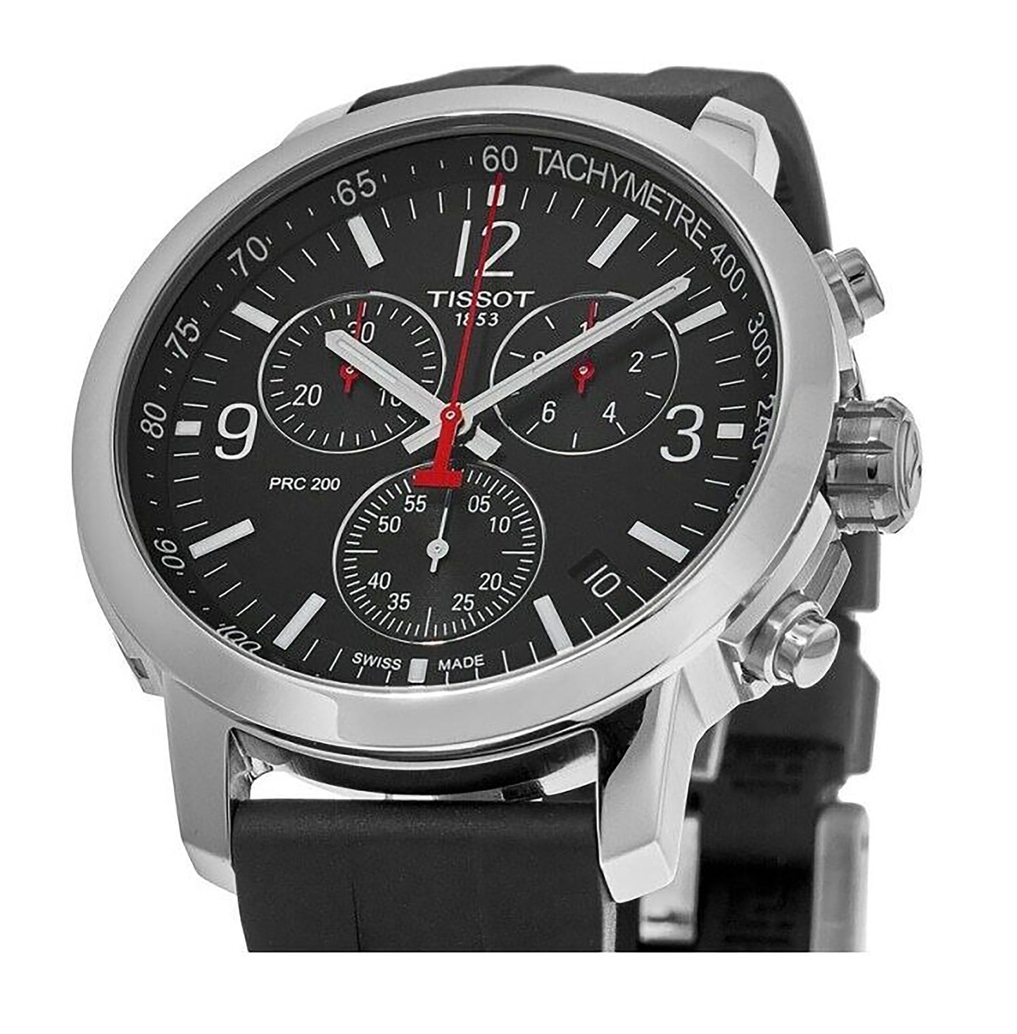 Tissot PRC 200 T-Sport Chronograph Schwarzes Zifferblatt Quarz Taucher T114.417.17.057.00 200M Herrenuhr