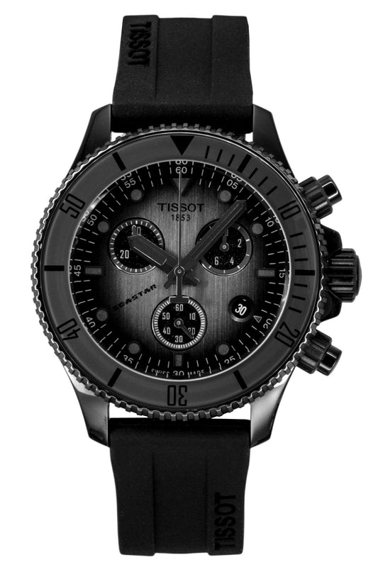 Tissot SeaStar 1000 Chronograph Synthetic Strap Schwarzes Zifferblatt Quarz Taucher T120.217.37.061.00 300M Herrenuhr