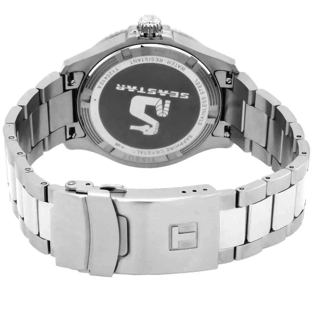 Tissot T-Sport Seastar 1000 Edelstahl Schwarzes Zifferblatt Quarz Taucher T120.410.11.051.00 300M Herrenuhr