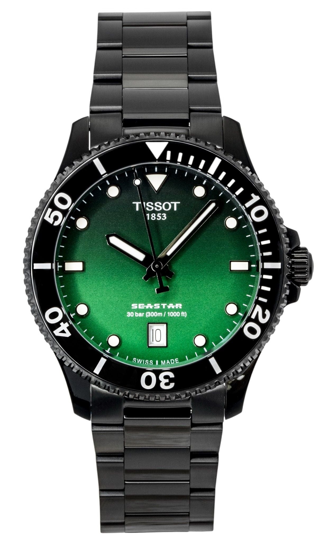 Tissot Seastar 1000 Edelstahl Gr?nes Zifferblatt Quarz Taucher T120.410.33.091.00 300M Herrenuhr