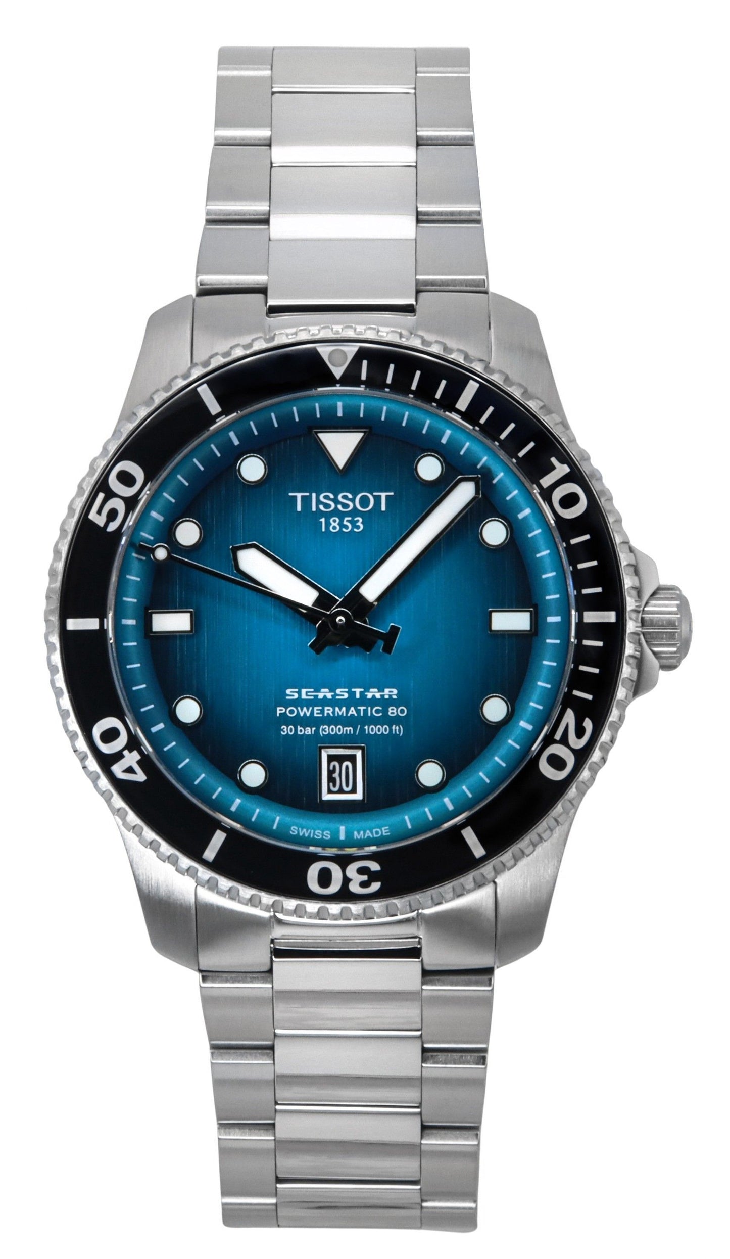 Tissot Seastar 1000 Powermatic 80 Turquoise Dial Automatik Taucher T120.807.11.091.00 300M Herrenuhr