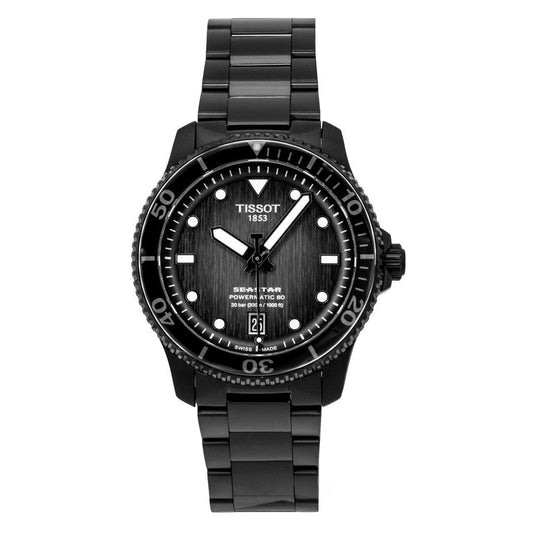 Tissot Seastar 1000 Edelstahl Grey And Schwarzes Zifferblatt Automatik Taucher T120.807.33.051.00 300M Herrenuhr