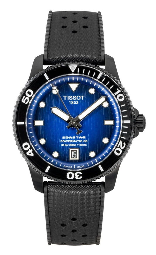 Tissot Seastar 1000 Synthetic Strap Blaues Zifferblatt Automatik Taucher T120.807.37.041.00 300M Herrenuhr