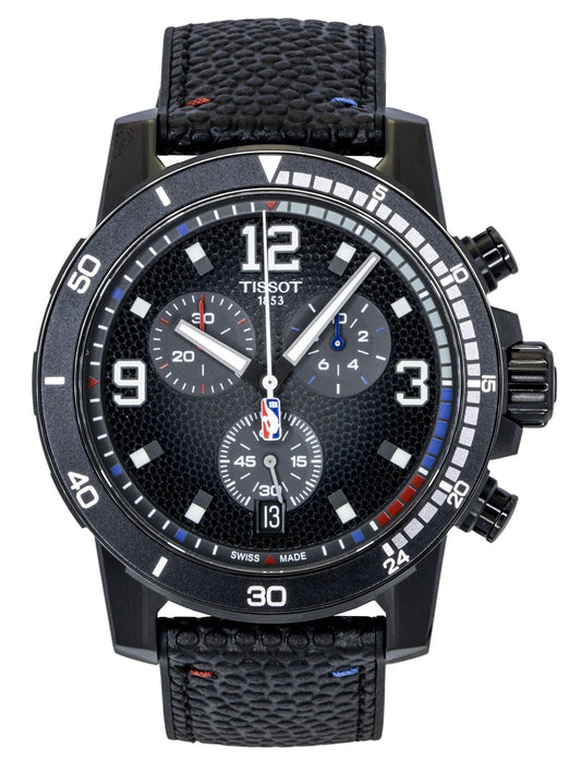 Tissot Supersport NBA Special Edition Chronograph Lederarmband Schwarzes Zifferblatt Quarz T125.617.37.067.00 100M Herrenuhr