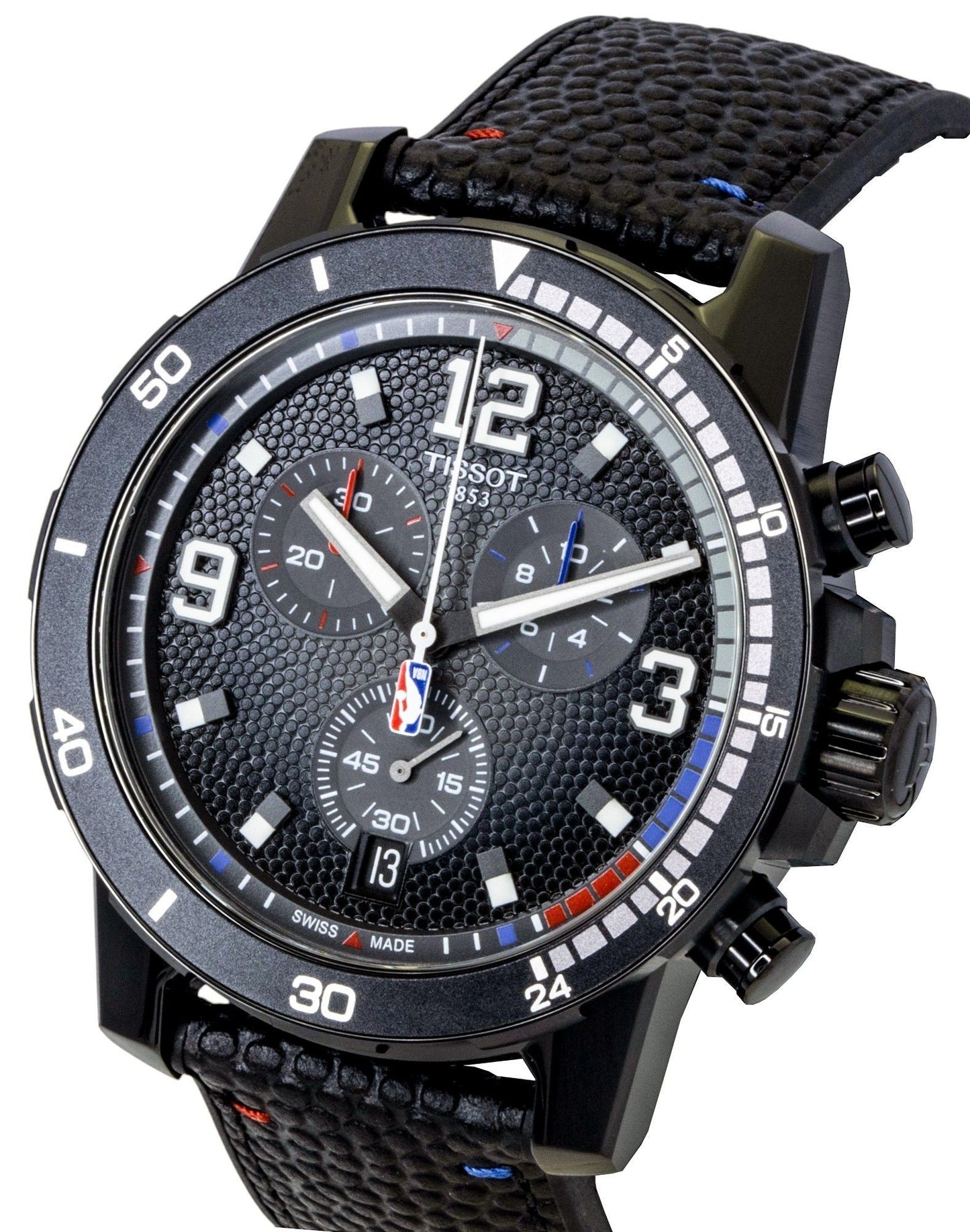 Tissot Supersport NBA Special Edition Chronograph Lederarmband Schwarzes Zifferblatt Quarz T125.617.37.067.00 100M Herrenuhr
