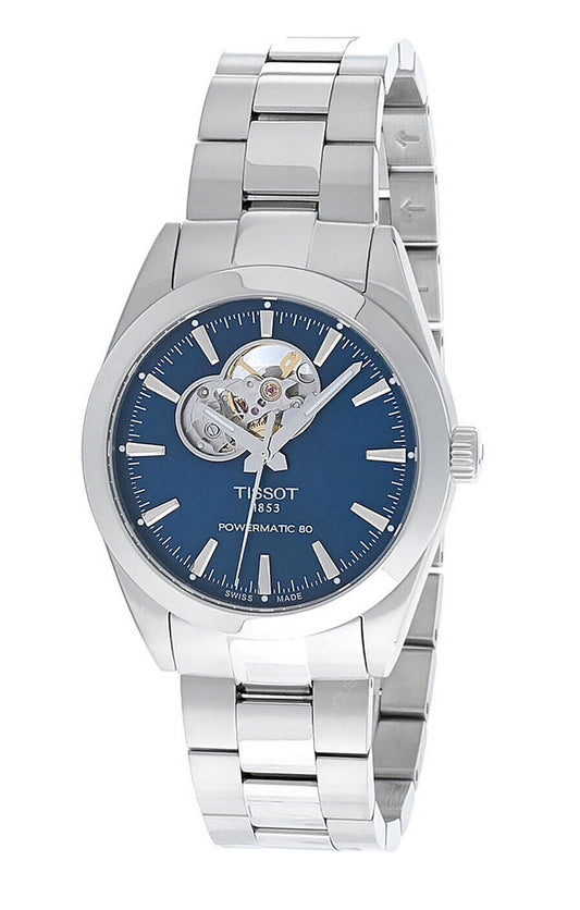 Tissot T-Classic Gentleman Powermatic 80 Open Heart Blaues Zifferblatt Automatik T127.407.11.041.01 100M Herrenuhr