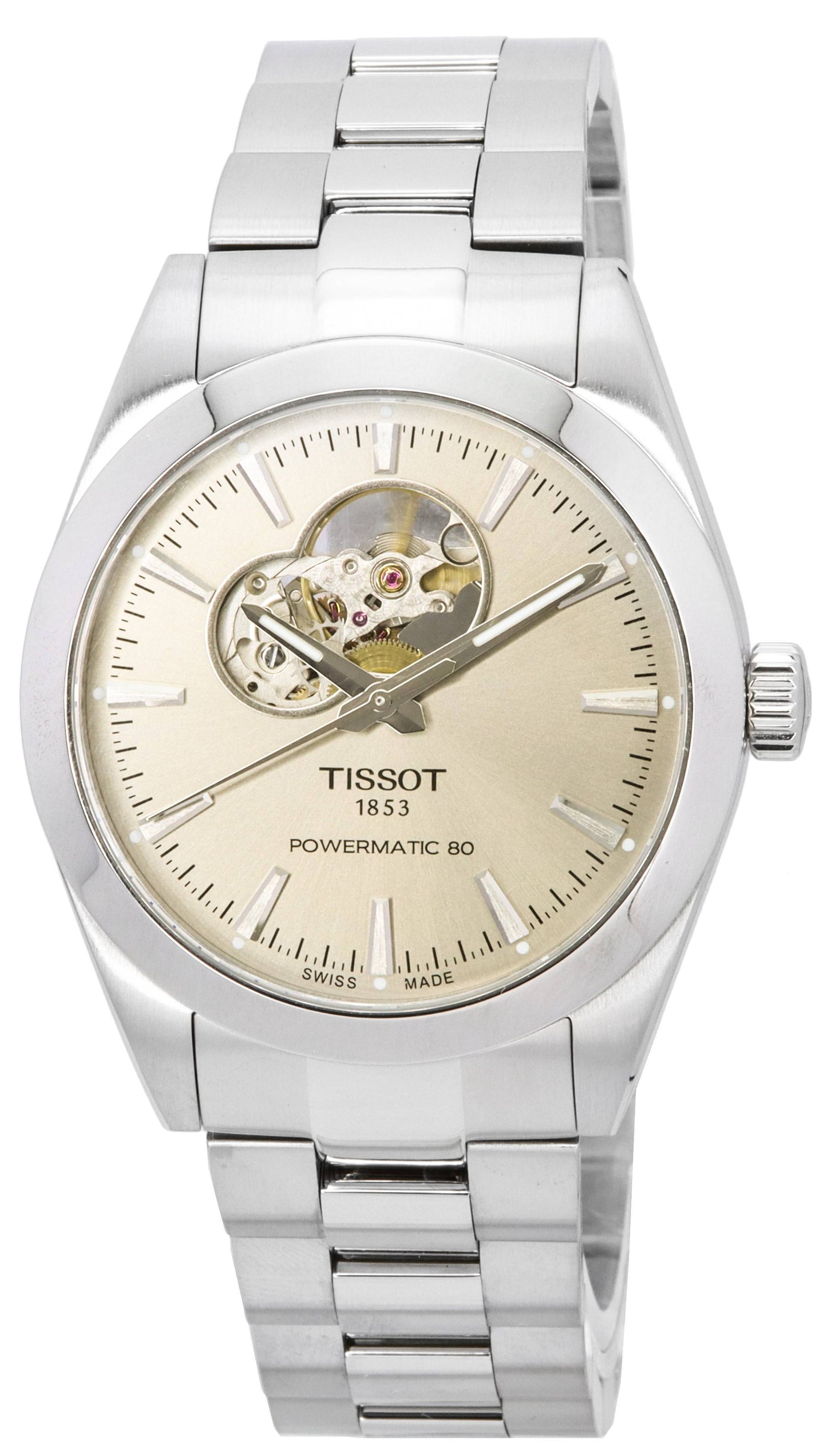 Tissot T-Classic Gentleman Powermatic 80 Open Heart Sunray Dial Automatik T127.407.11.081.00 100M Herrenuhr