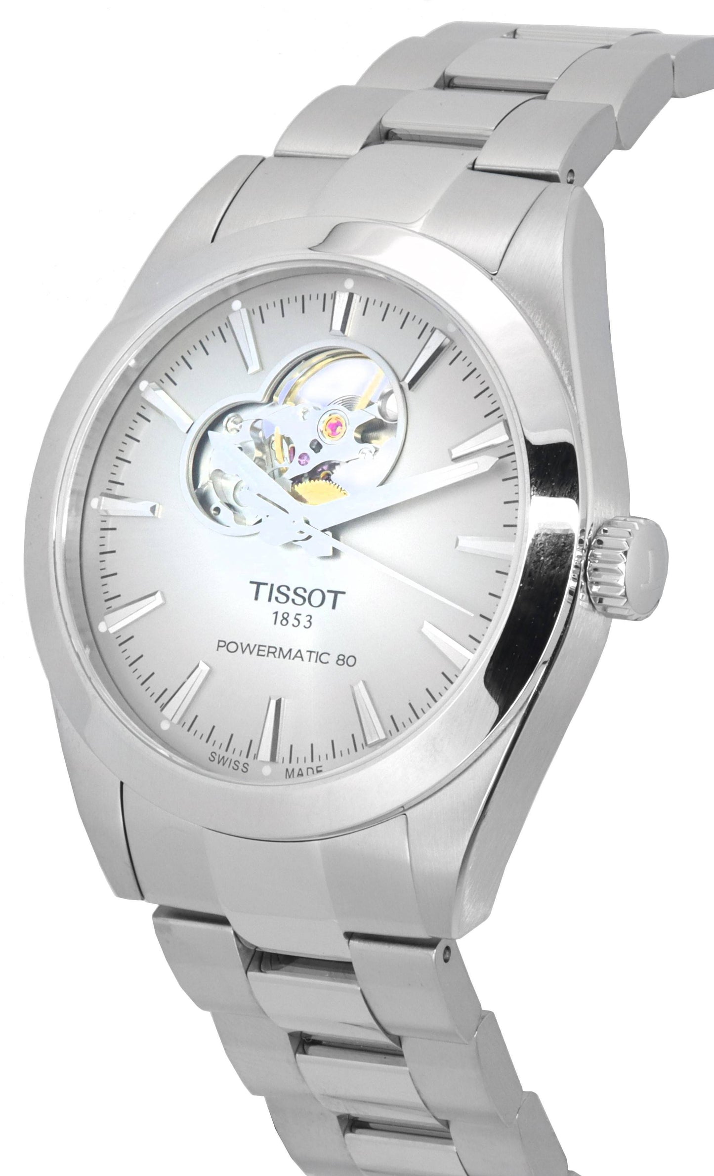 Tissot T-Classic Gentleman Powermatic 80 Open Heart Sunray Dial Automatik T127.407.11.081.00 100M Herrenuhr