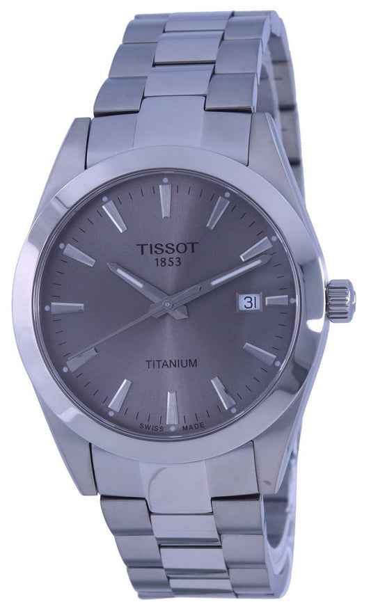 Tissot Gentleman Titanium Graues Zifferblatt Quarz T127.410.44.081.00 T1274104408100 100M Herrenuhr