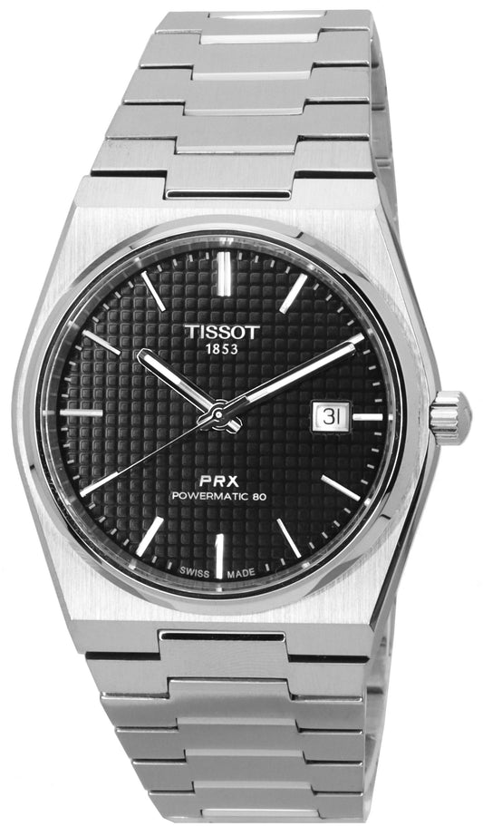 Tissot PRX T-Classic Powermatic 80 Edelstahl Schwarzes Zifferblatt T137.407.11.051.00 T1374071105100 100M Herrenuhr