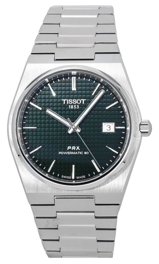 Tissot T-Classic PRX Powermatic 80 Edelstahl Gr?nes Zifferblatt Automatik T137.407.11.091.00 100M Herrenuhr