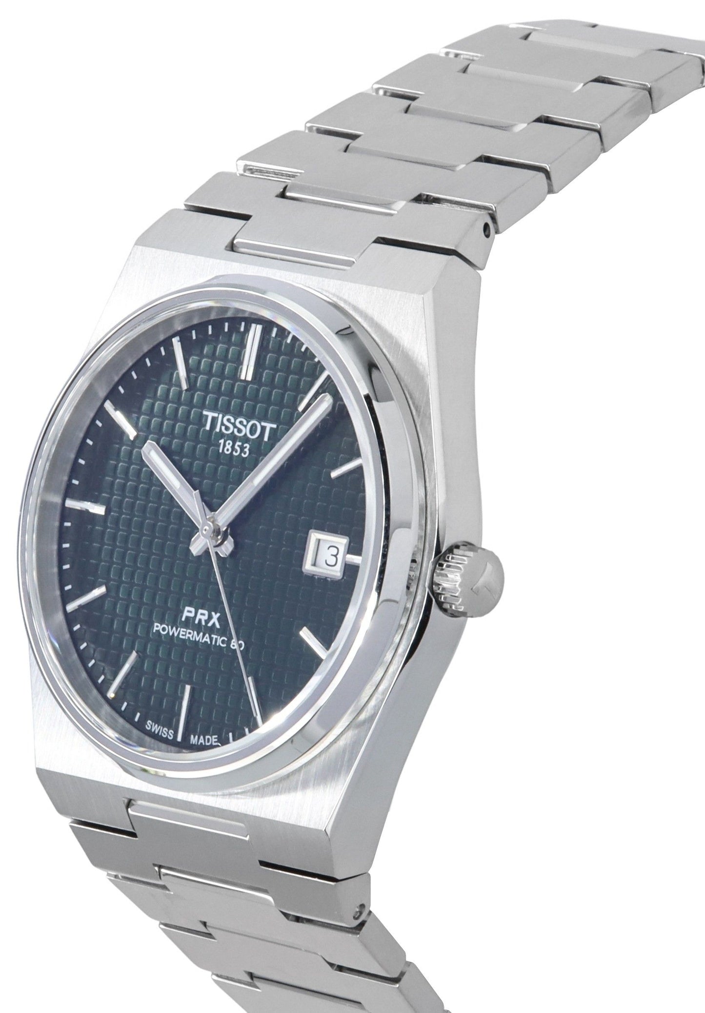 Tissot T-Classic PRX Powermatic 80 Edelstahl Gr?nes Zifferblatt Automatik T137.407.11.091.00 100M Herrenuhr