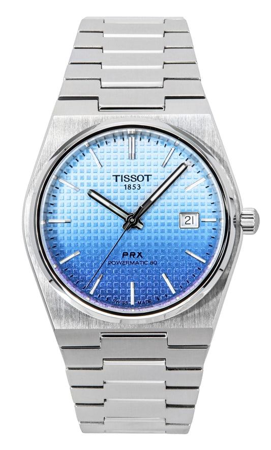 Tissot PRX Powermatic 80 Gradient Edelstahl Ice Blue Chameleon Dial Automatik T137.407.11.351.01 100M Herrenuhr