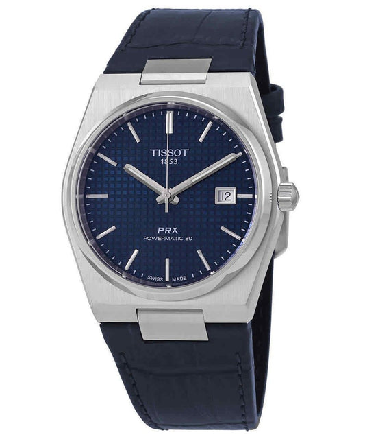 Tissot PRX Powermatic 80 Lederarmband Blaues Zifferblatt Automatik T137.407.16.041.00 100M Herrenuhr
