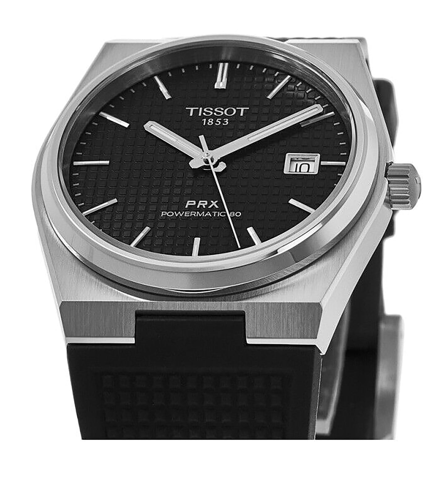 Tissot T-Classic PRX Powermatic 80 Rubber Strap Schwarzes Zifferblatt Automatik T137.407.17.051.00 100M Herrenuhr