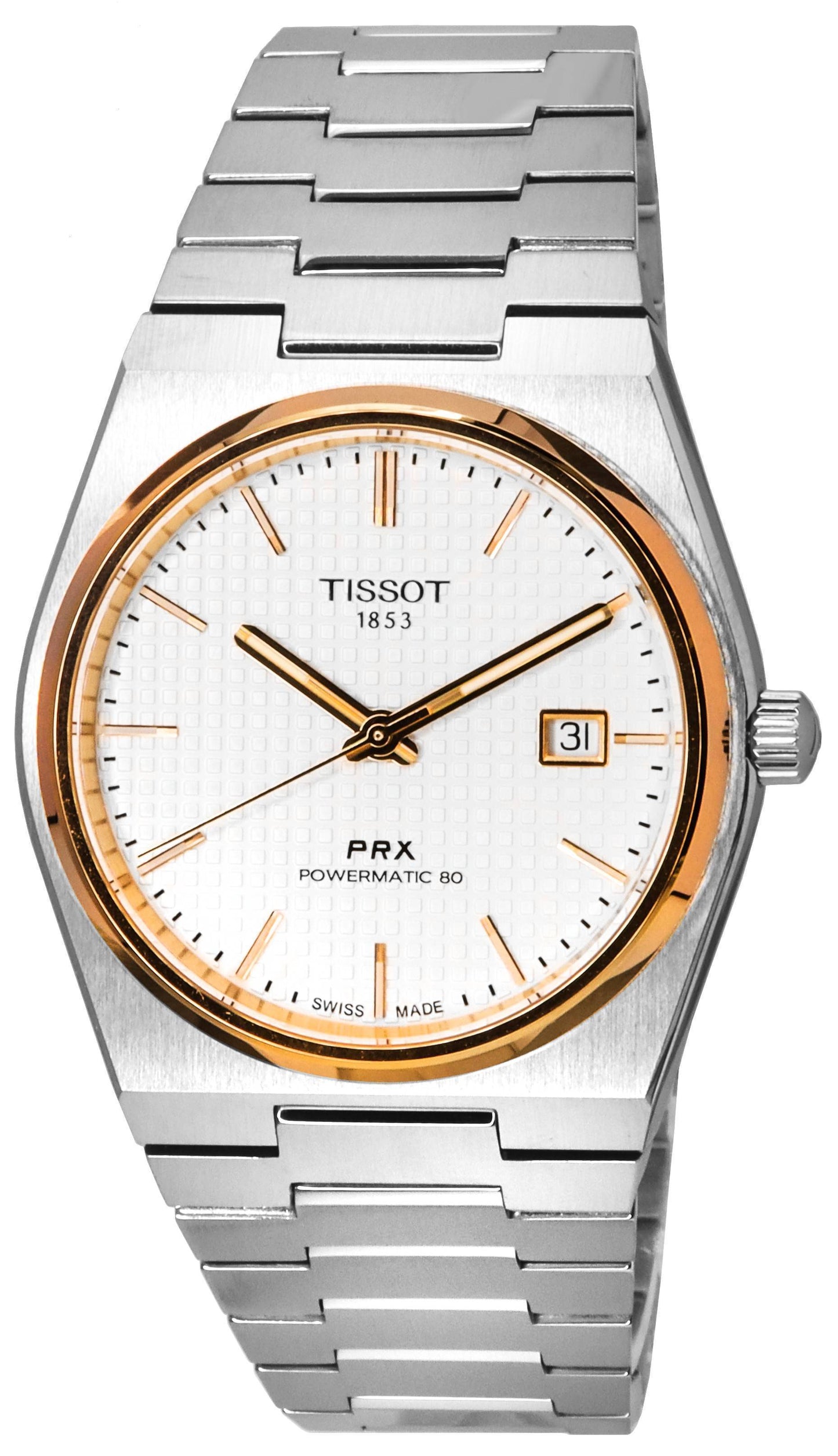 Tissot PRX T-Classic Powermatic 80 Silberfarbenes Zifferblatt T137.407.21.031.00 T1374072103100 100M Herrenuhr