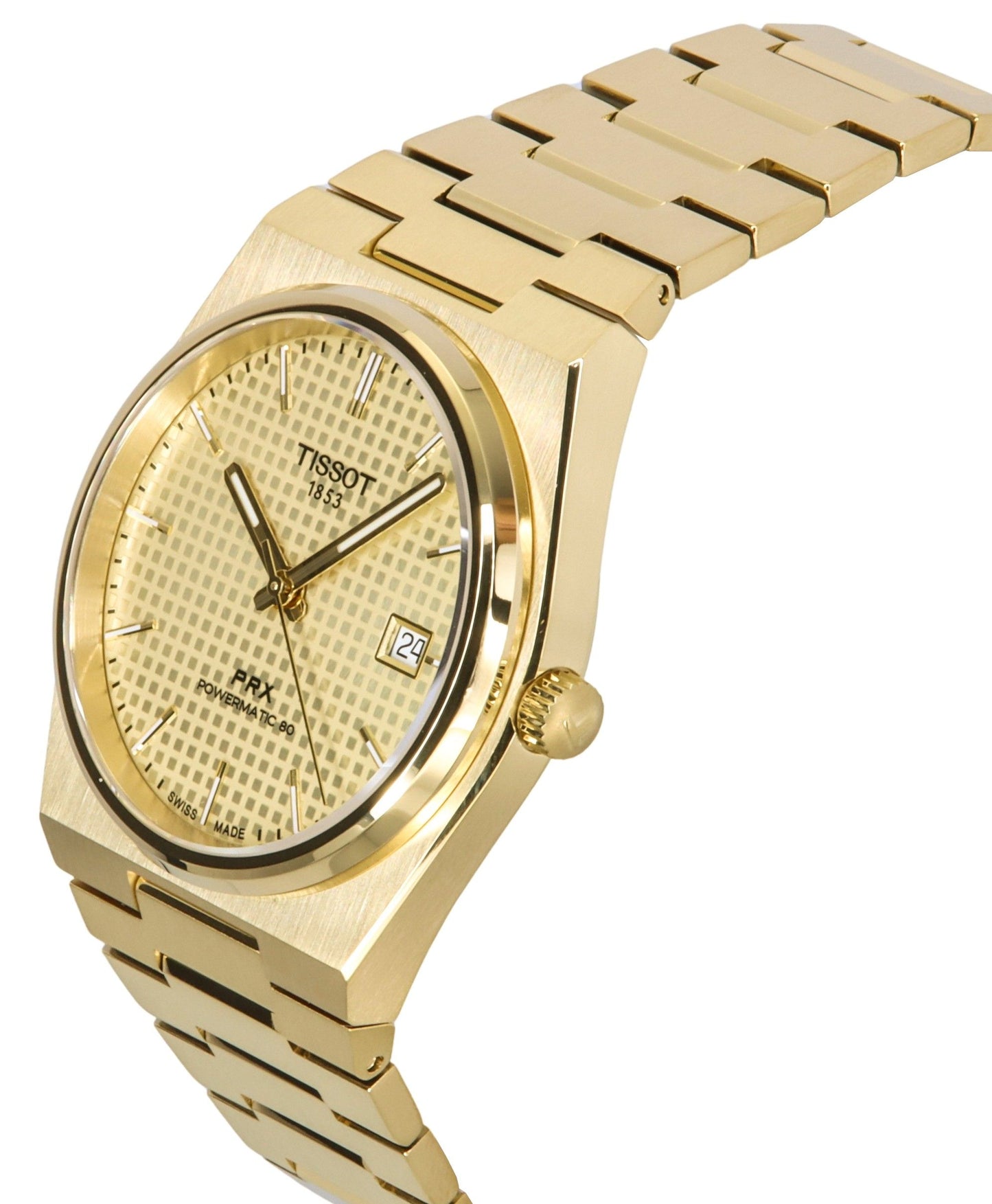 Tissot PRX Powermatic 80 Goldfarben Edelstahl Champagnerfarbenes Zifferblatt Automatik T137.407.33.021.00 100M Herrenuhr