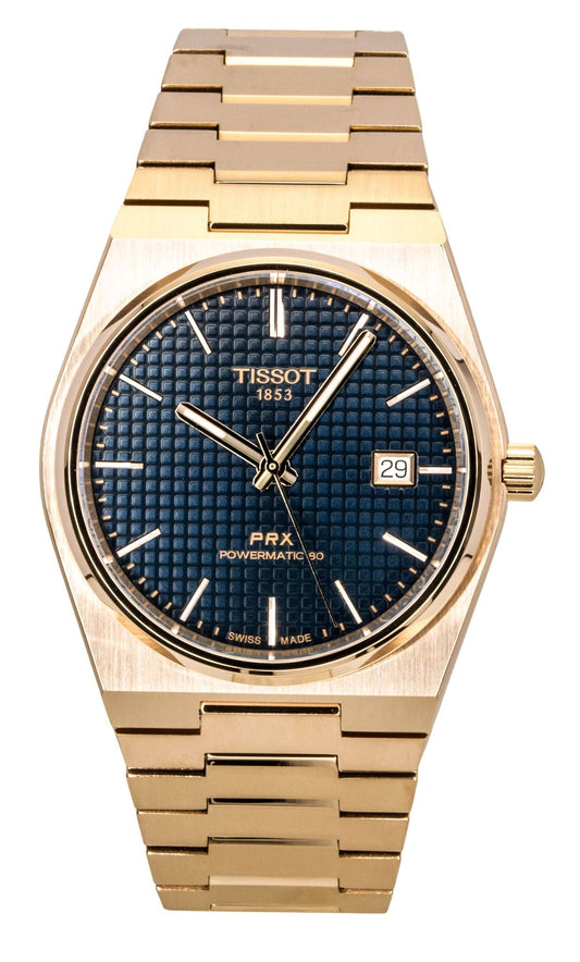 Tissot PRX Rose Gold Edelstahl Blaues Zifferblatt Automatik T137.407.33.041.00 100M Herrenuhr