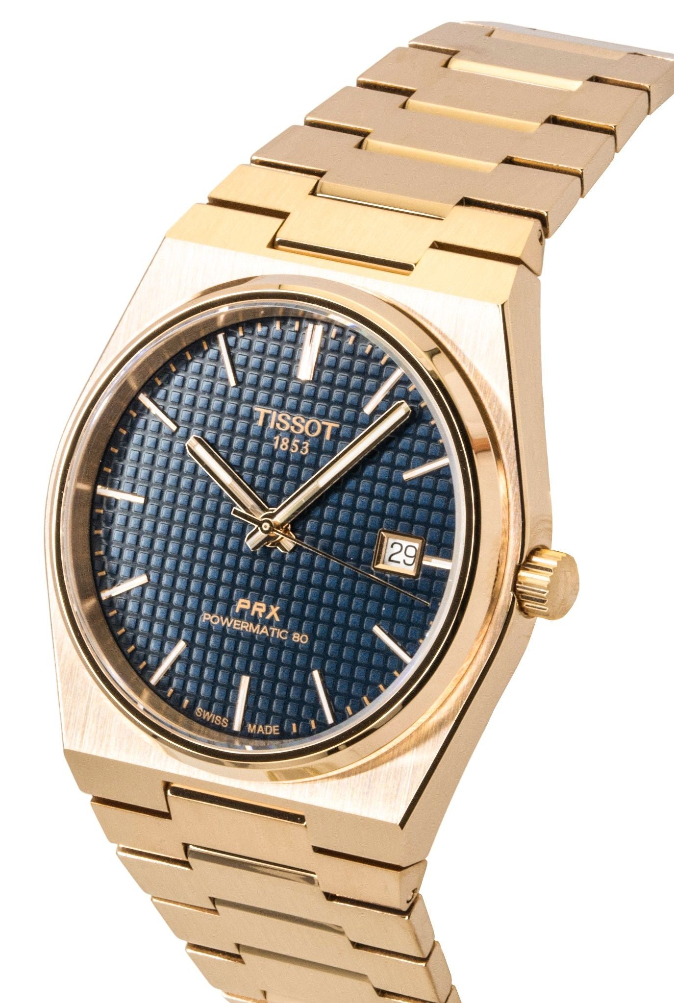 Tissot PRX Rose Gold Edelstahl Blaues Zifferblatt Automatik T137.407.33.041.00 100M Herrenuhr