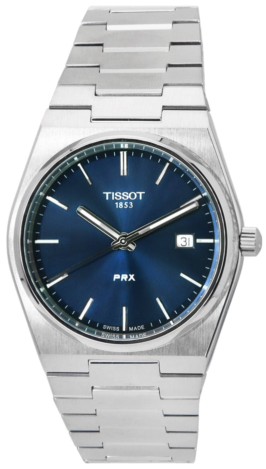 Tissot PRX T-Classic Edelstahl Blaues Zifferblatt Quarz T137.410.11.041.00 T1374101104100 100M Herrenuhr