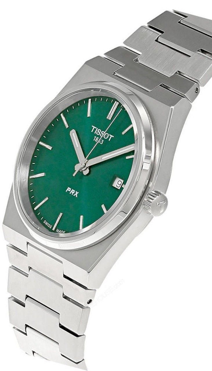 Tissot T-Classic PRX Edelstahl Gr?nes Zifferblatt Quarz T137.410.11.091.00 100M Herrenuhr