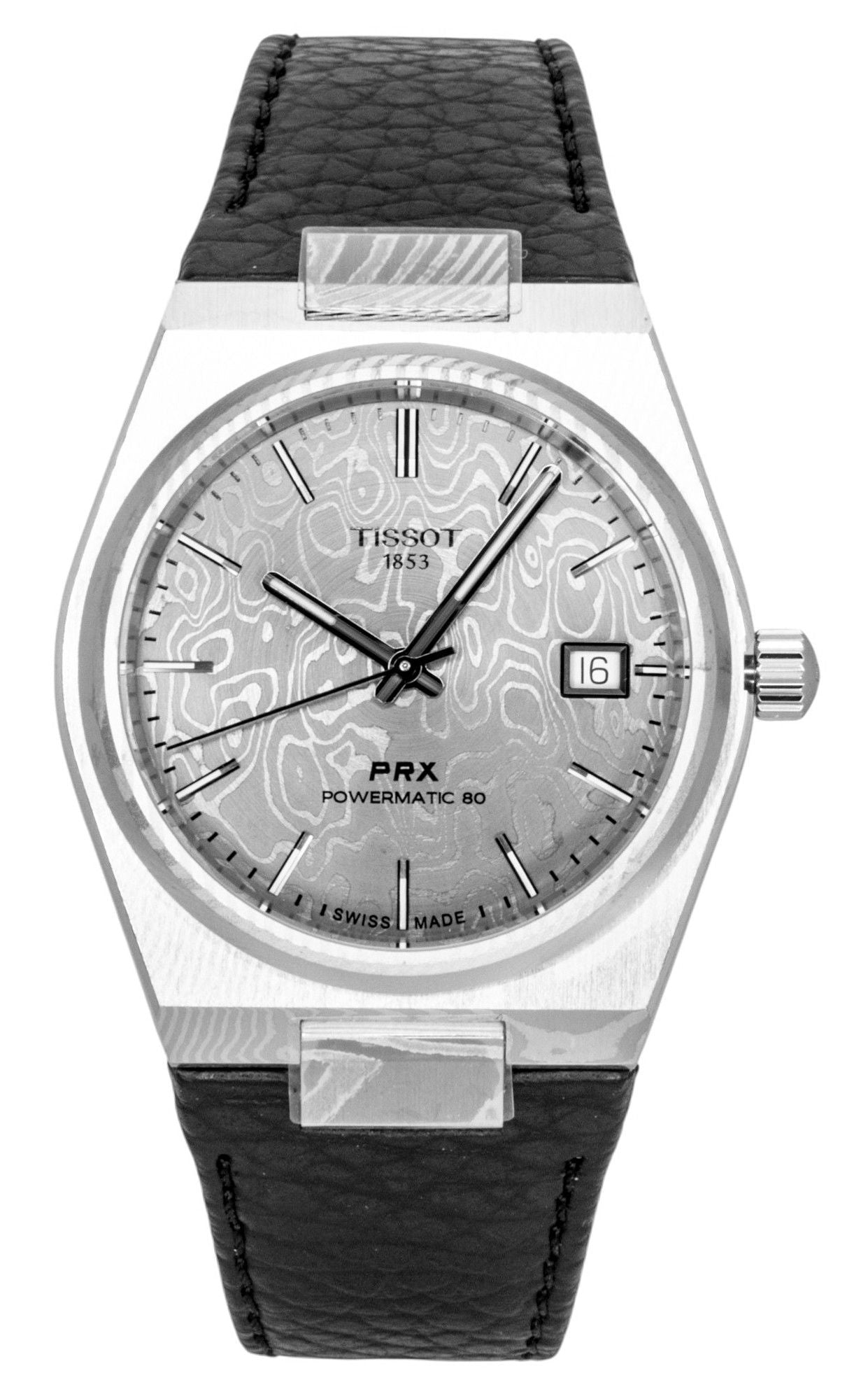 Tissot PRX Damascus Steel Synthetic Strap Graues Zifferblatt Automatik T137.807.96.081.00 100M Herrenuhr