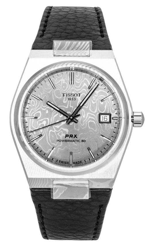 Tissot PRX Damascus Steel Synthetic Strap Graues Zifferblatt Automatik T137.807.96.081.00 100M Herrenuhr