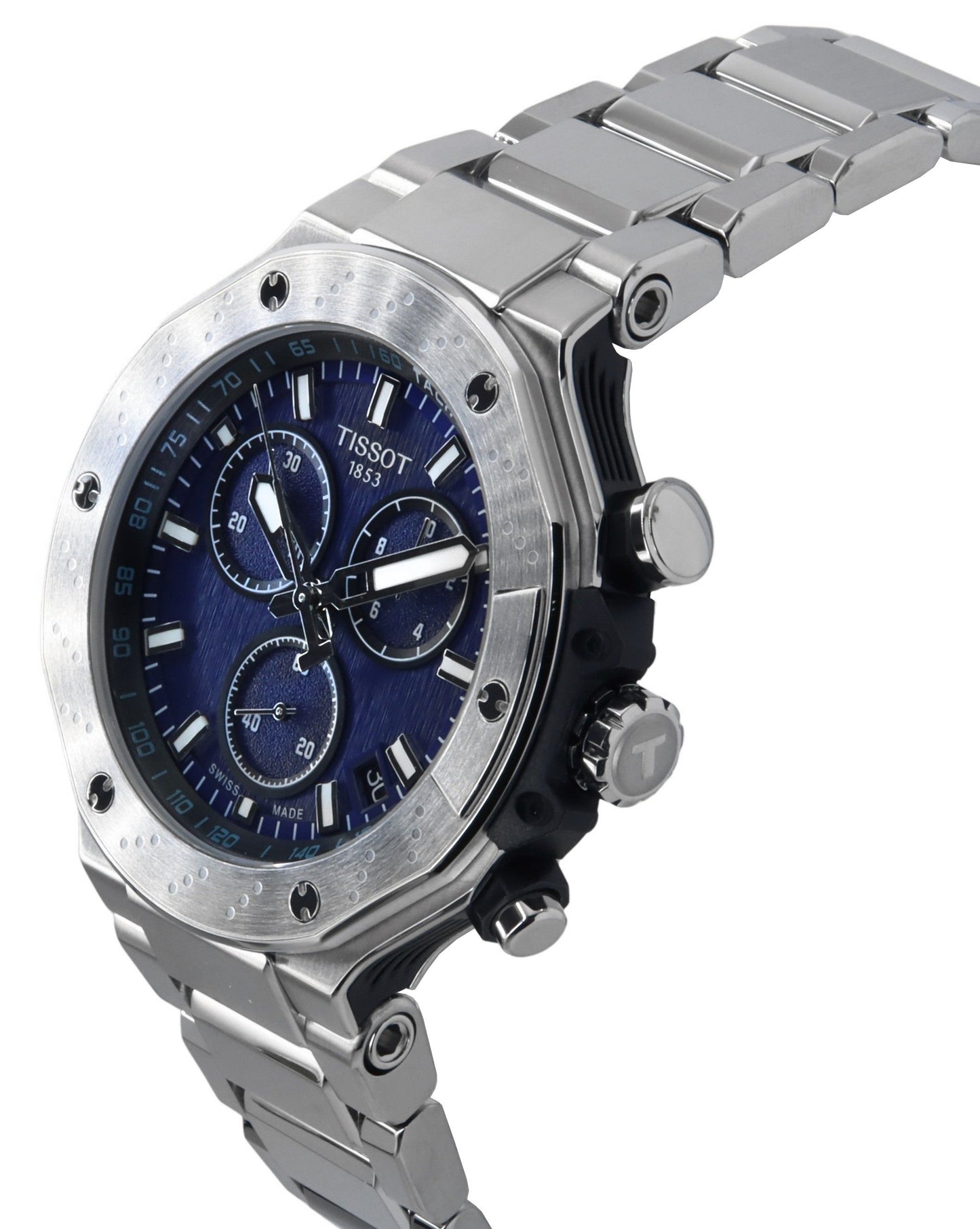 Tissot T-Race Chronograph Edelstahl Blaues Zifferblatt Quarz T141.417.11.041.00 100M Herrenuhr