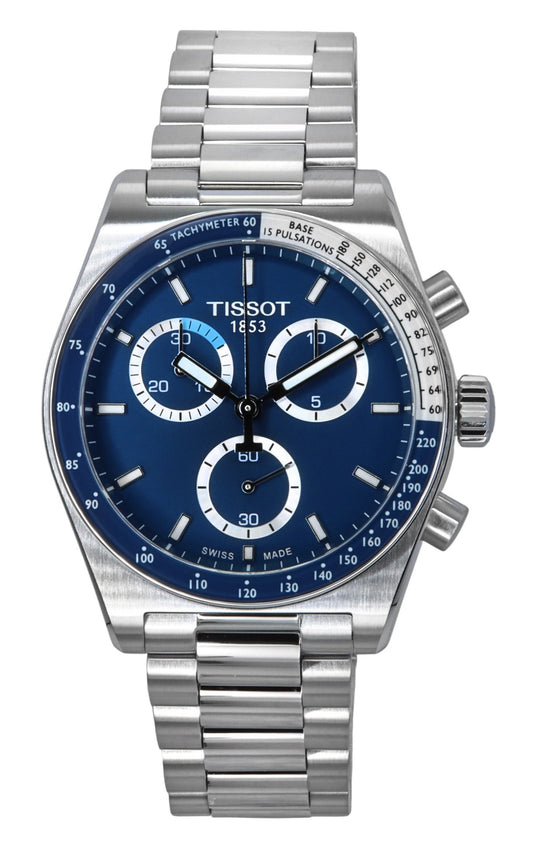 Tissot PR516 Chronograph Edelstahl Blaues Zifferblatt Quarz T149.417.11.041.00 100M Herrenuhr