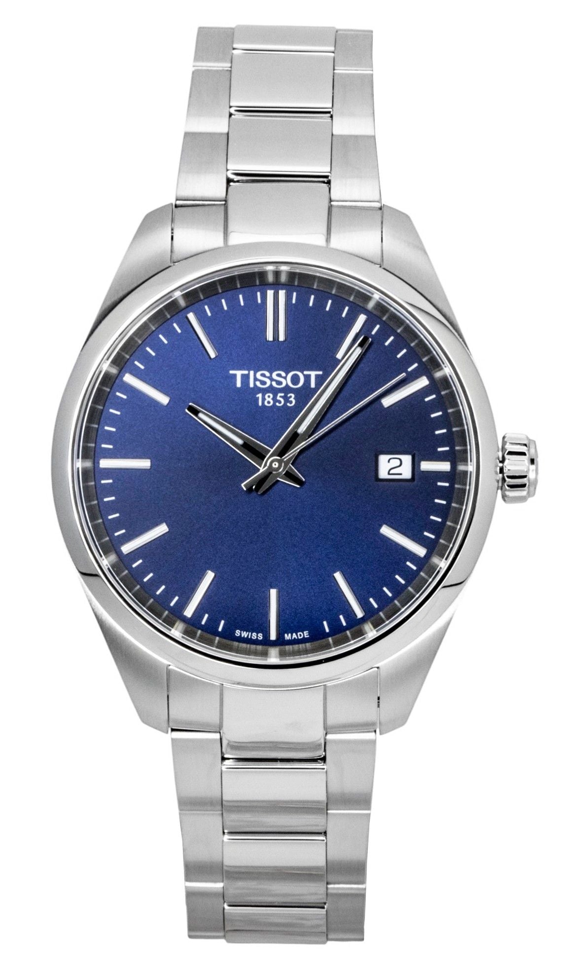 Tissot PR 100 Edelstahl Blaues Zifferblatt Quarz T150.210.11.041.00 100M Damenuhr