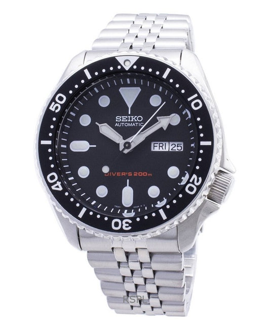 General?berholt Seiko Schwarzes Zifferblatt Automatik Divers SKX007K2 Herrenuhr