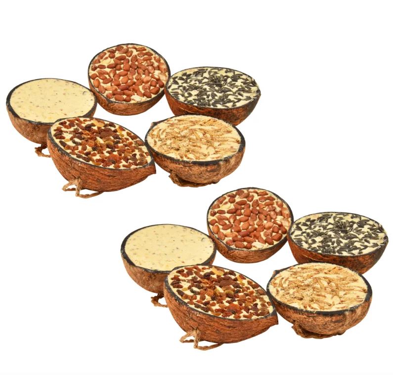 Vogelfutter Gefüllte Kokosnusshälften 10 Stk. 290 g