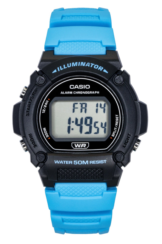 Casio Standard Digital Blue Resin Strap Quarz W-219H-2A2V Herrenuhr