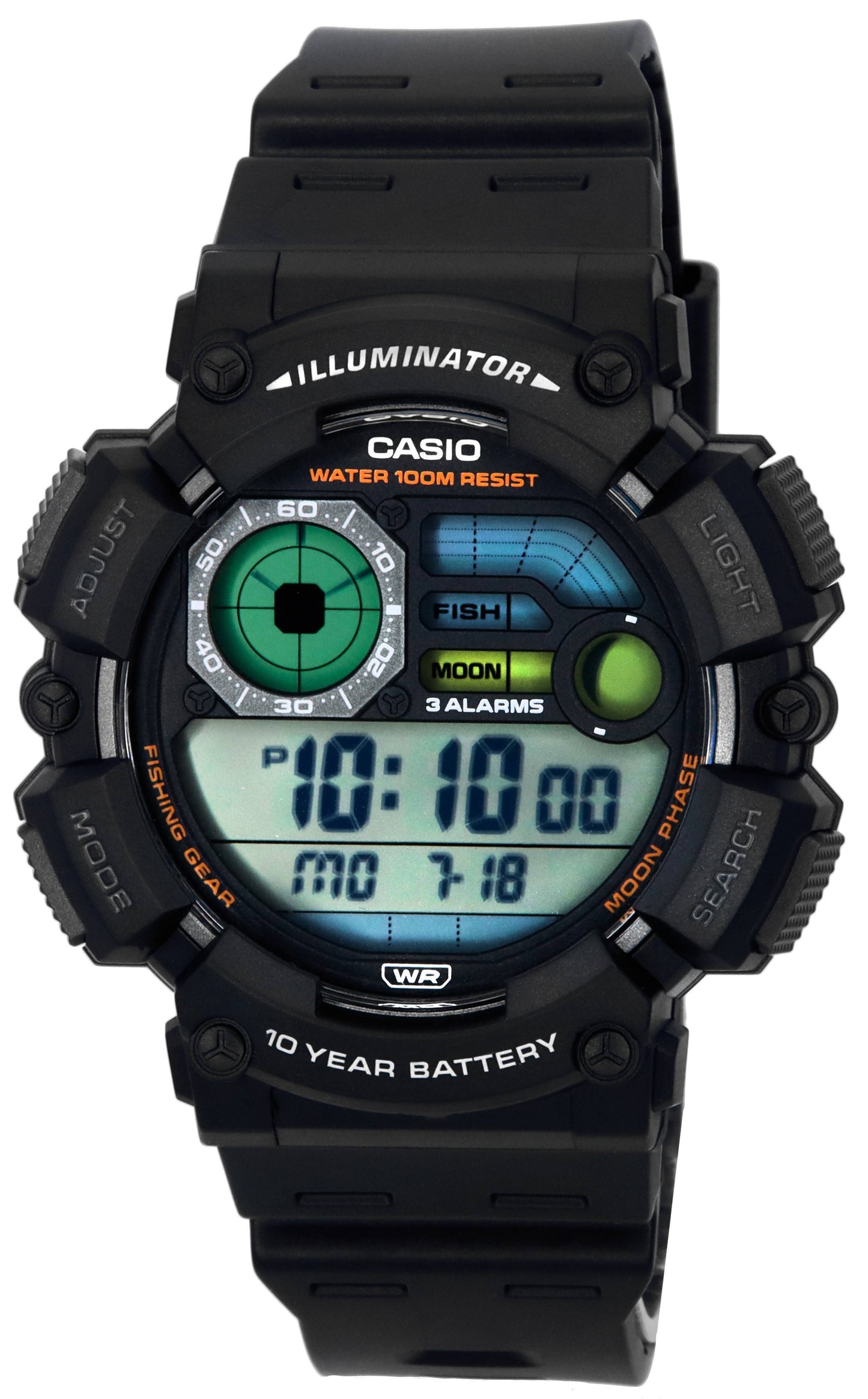 Casio Fishing Gear Line Digital Quarz WS-1500H-1A WS1500H-1 100M Herrenuhr