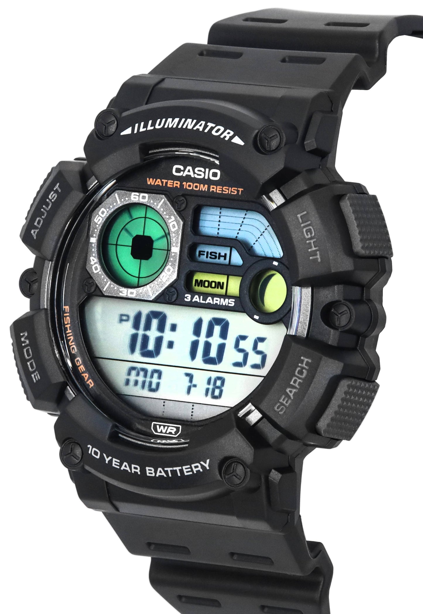 Casio Fishing Gear Line Digital Quarz WS-1500H-1A WS1500H-1 100M Herrenuhr