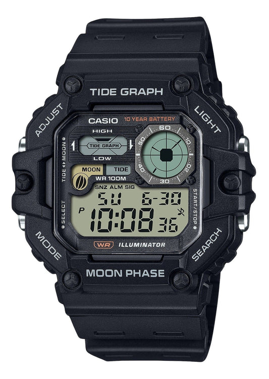 Casio Standard Digital Graph Moon Phase Resin Strap Quarz WS-1700H-1AV 100M Herrenuhr